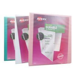 Binder 3 Ring 1in Clear Cover Asst Clrs-wholesale