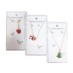X-Mas Necklace & Stud Earring Set Asst-wholesale