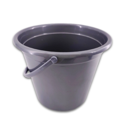Bucket Plastic 9in W-Handle Grey-wholesale