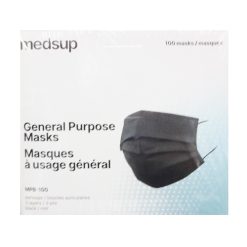 Medsup Disposable Mask 100ct Black-wholesale