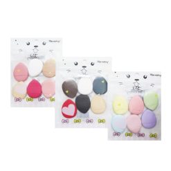 Make-Up Sponge Puff 6pk Smll Asst Clrs-wholesale