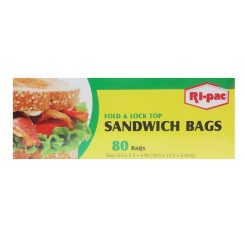 Ri-Pac Sandwich Bags 80ct Fold & Lock-wholesale