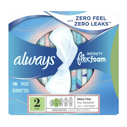 Always Infinity Pads 16ct Size 2-wholesale Always Infinity Pads 16ct Size 2-wholesale