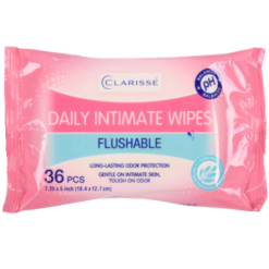 Clarisse Daily Wipes 36ct Flushable-wholesale