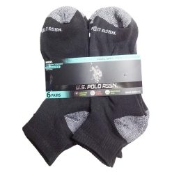 Mens Crew Socks 6pk 6-12 Black-wholesale