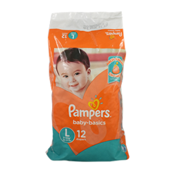 Pampers Diapers 12ct Lg Baby Basics-wholesale