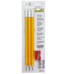 Pencils #2 3ct Tri-Angle W-Sharpener-wholesale