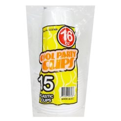 Plastic Cups 16oz 15ct White-wholesale