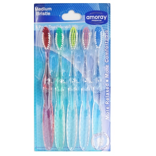 Amoray Toothbrush 5pk Med Asst-wholesale Amoray Toothbrush 5pk Med Asst-wholesale