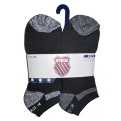 Mens Ankle Socks 6pk 10-13 Black-wholesale
