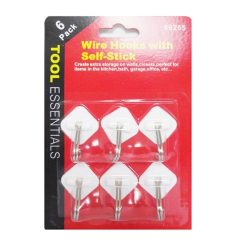 Wire Hooks W-Self-Stick 6pc-wholesale