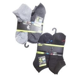 Mens Low Cut Socks 6pk 6-12 Asst-wholesale