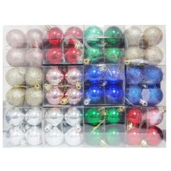 X-Mas Ball Ornaments 12ct 4cm Asst Clrs-wholesale