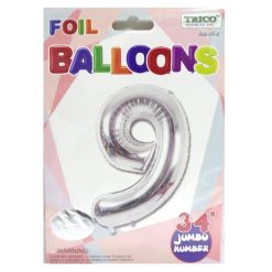 Balloons Foil 34in Silver #9-wholesale