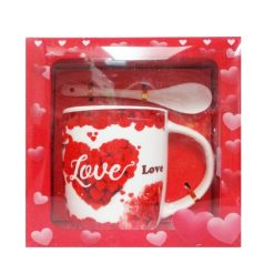 Coffee Mug W-Spoon Love Heart Design-wholesale