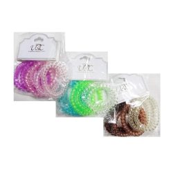 Hair Ties Plastic 6pk Asst Clrs-wholesale