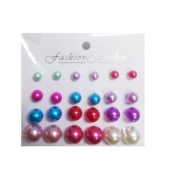 Fashion Earrings 12pair Asst Clrs-wholesale