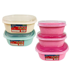 Storage Container 3pk Oval 1.3 Ltr Asst-wholesale