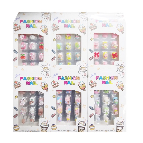 Toy Nails Pre-Glued 12ct Asst-wholesale Toy Nails Pre-Glued 12ct Asst-wholesale