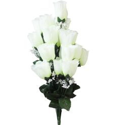 Rose Bouquet 24 Heads White-wholesale