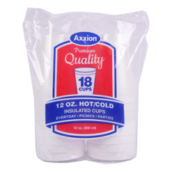 Axxion Foam Cups 12oz 18ct-wholesale