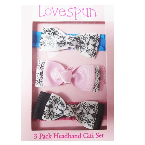 Baby Headband Set 3pk W-Bow Asst Clrs-wholesale Baby Headband Set 3pk W-Bow Asst Clrs-wholesale