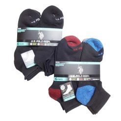 Mens Crew Socks 6pk 6-12 Black Asst-wholesale