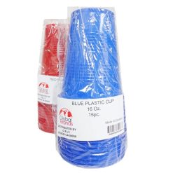 Plastic Cups 16oz 16ct Red & Blue-wholesale