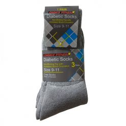 Diabetic Crew Socks 9-11 Gray