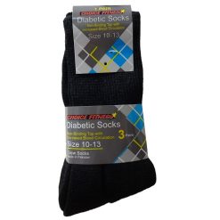 Diabetic Crew Socks 10-13 Black-wholesale
