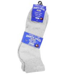 Diabetic Crew Socks 1pk 10-13 Grey-wholesale
