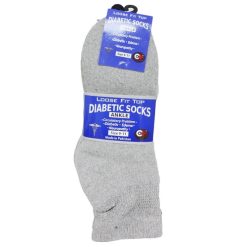 Diabetic Ankle Socks 1pk 9-11 Grey-wholesale