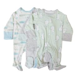 Baby Rib Coverall 0-3M Green Bunny Dsgn-wholesale