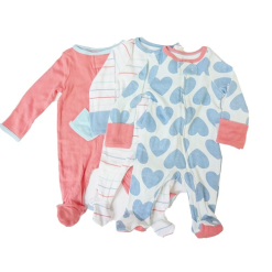 Baby Rib Coverall NB-0M Blue Hearts Asst-wholesale