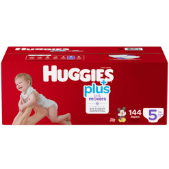 Huggies Plus Diapers #5 144ct Lil Movers-wholesale