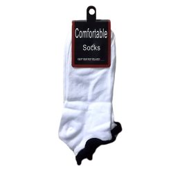 ***Socks Low Cut 9-11 White W-Black 2PK-wholesale