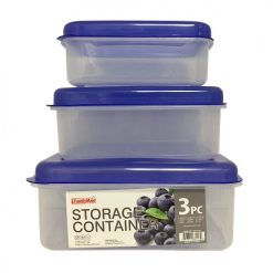 Food Container Rect 3pc Asst Sizes