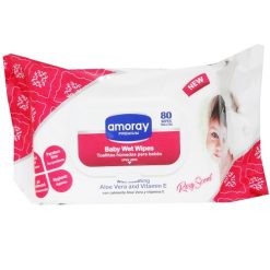 Amoray Baby Wipes 80ct Rosy Scent-wholesale
