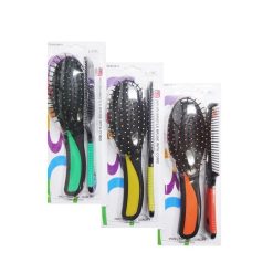 Hair Brush & Comb 2pk Asst Clrs-wholesale