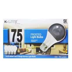 K-Lite Light Bulb 4pk 75W Frosted-wholesale