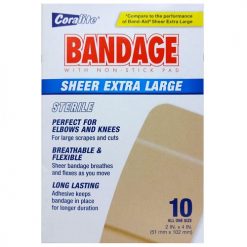 Coralite Bandages 10ct Sheer Xtra Lg