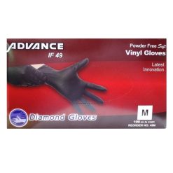 Gloves Vinyl Black Md 100ct Powder Free-wholesale