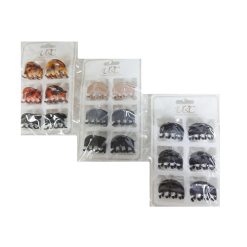 Hair Clips 6pk Asst Clrs-wholesale