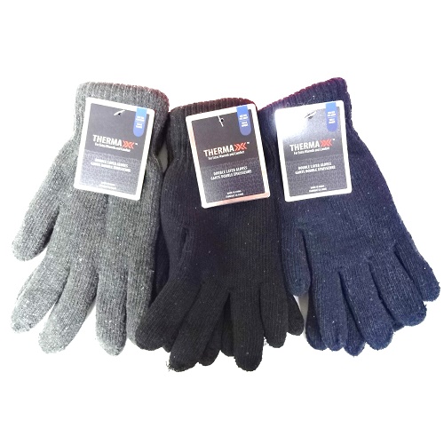 ThermaX Gloves Double Layer Asst Clrs-wholesale ThermaX Gloves Double Layer Asst Clrs-wholesale