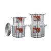 B.C Stock Pots W-Steamer 4pc Aluminum-wholesale