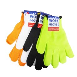 Work Gloves Nylon One Size Asst Clrs-wholesale