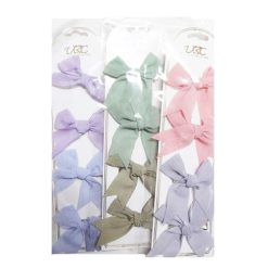 Hair Metal Snaps 4pk W-Bow Asst-wholesale