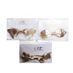 Hair Metal Snaps Gold W-Bow-wholesale