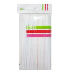 Straws Paper Wrap 100ct Asst Clrs-wholesale
