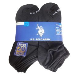 Mens Socks Low Cut 20pk 6-12 Black-wholesale